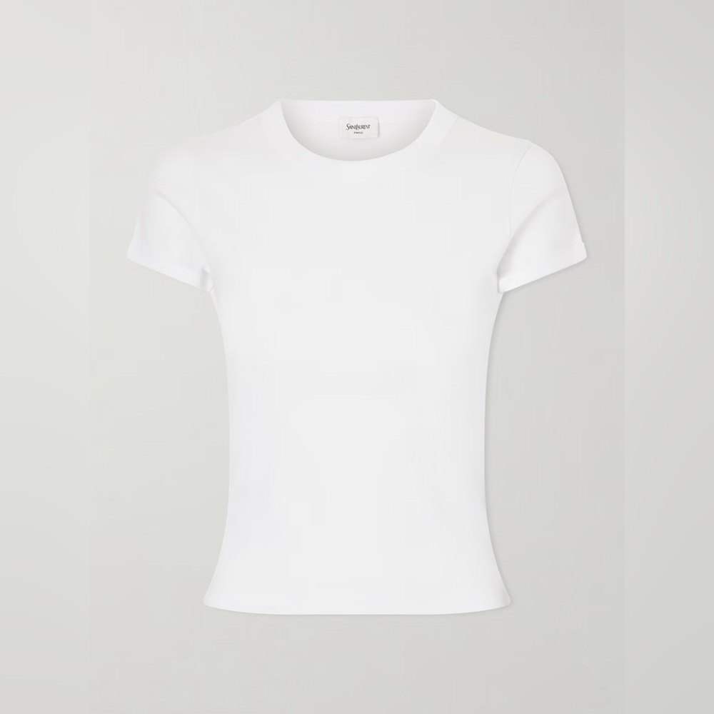Saint Laurent cropped jersey t shirt size small